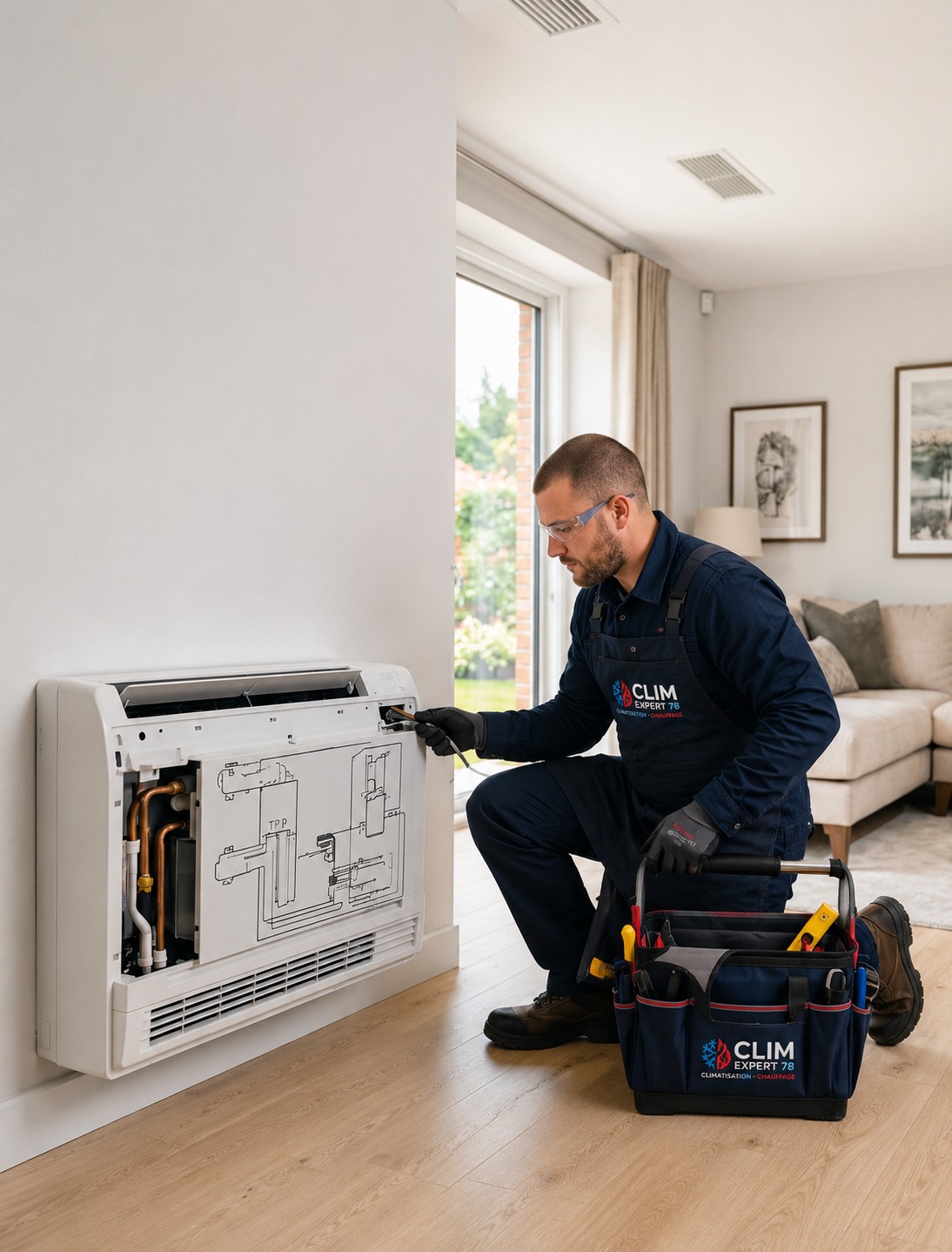 Installation de climatiseur console